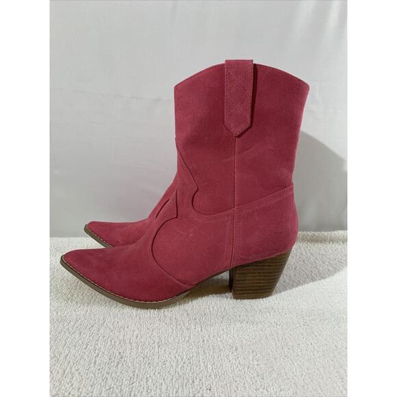 Coconuts By Matisse Bambi Pink Suede Boots Womens 9.5 Booties - Picture 1 of 7